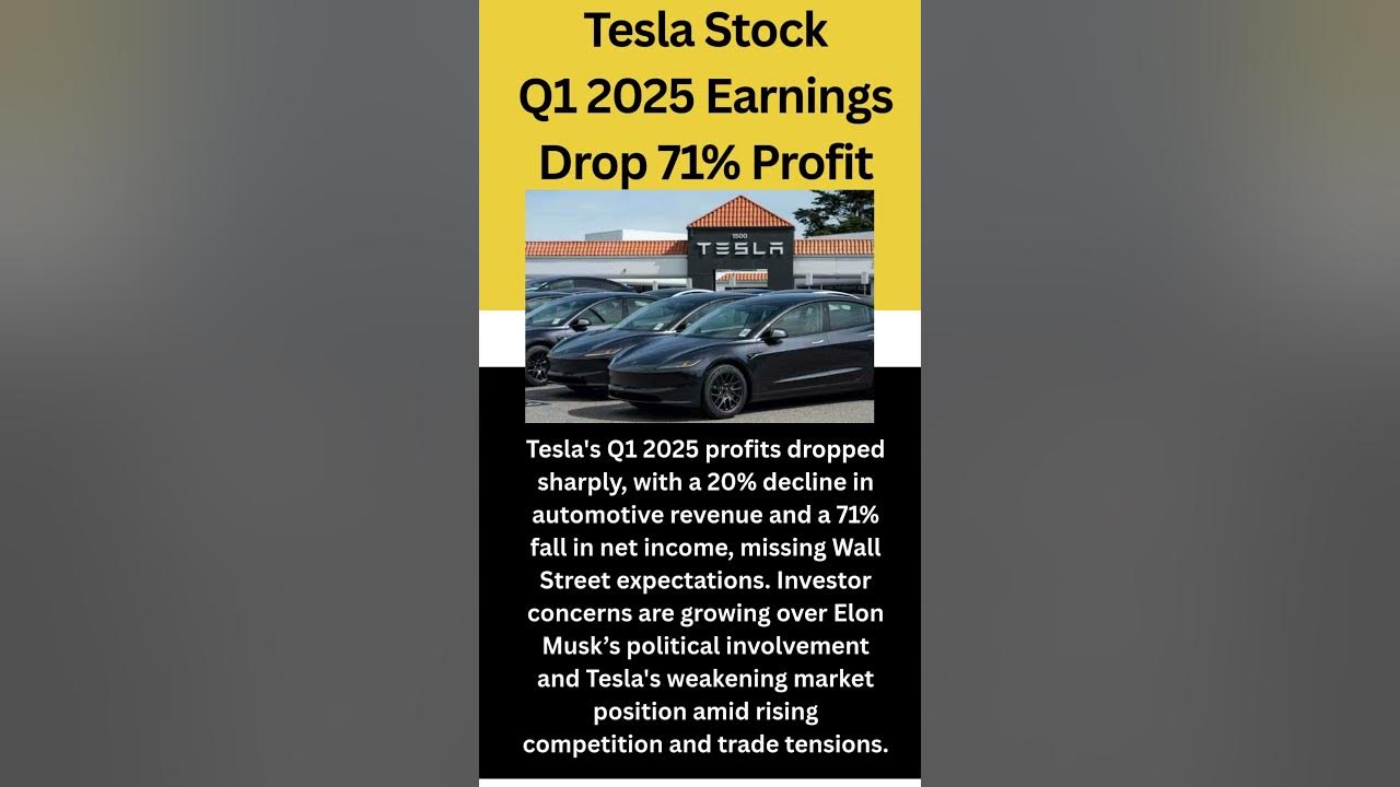 Tesla stock Q1 2025 Earnings Drop 71% Profit Fall Elon Musk Controversy