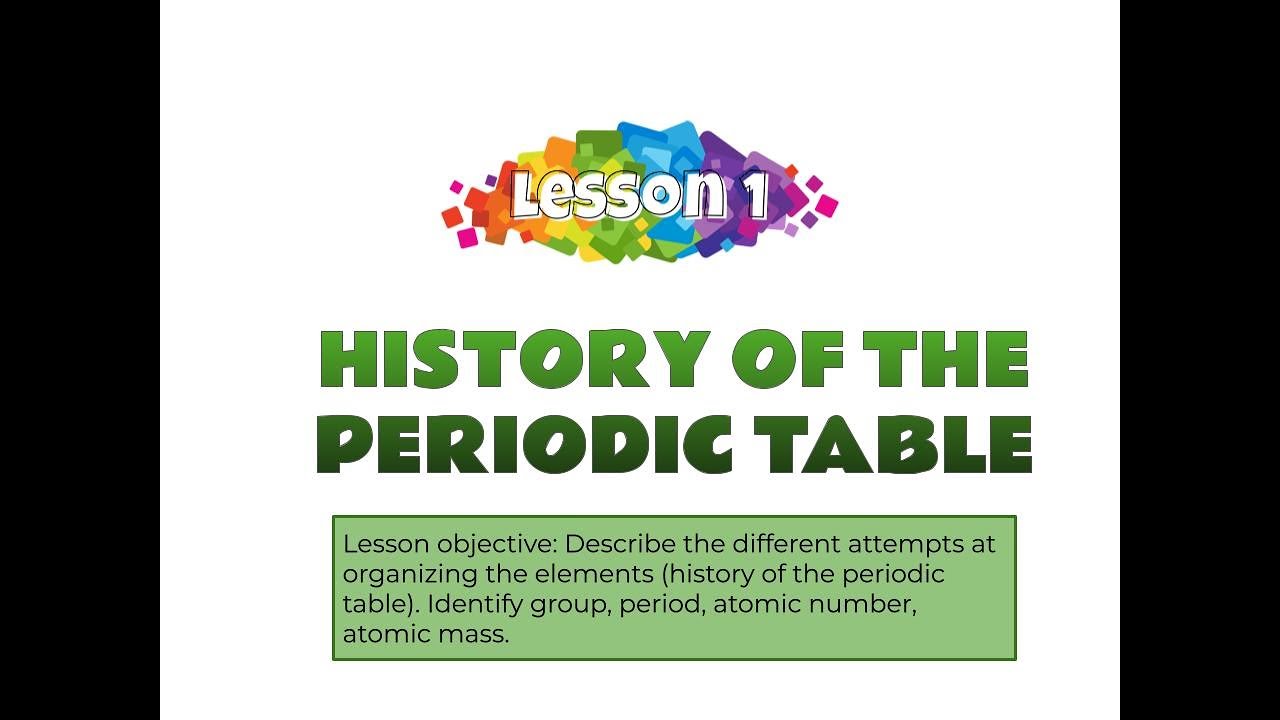 U4 L1 History of the Periodic Table