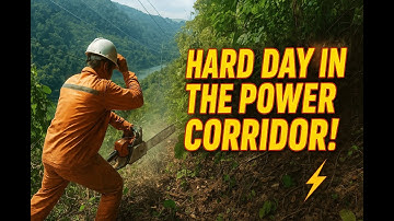 Clearing All Trees Under High Voltage Lines – A Tough Day on the Hill! ⚡