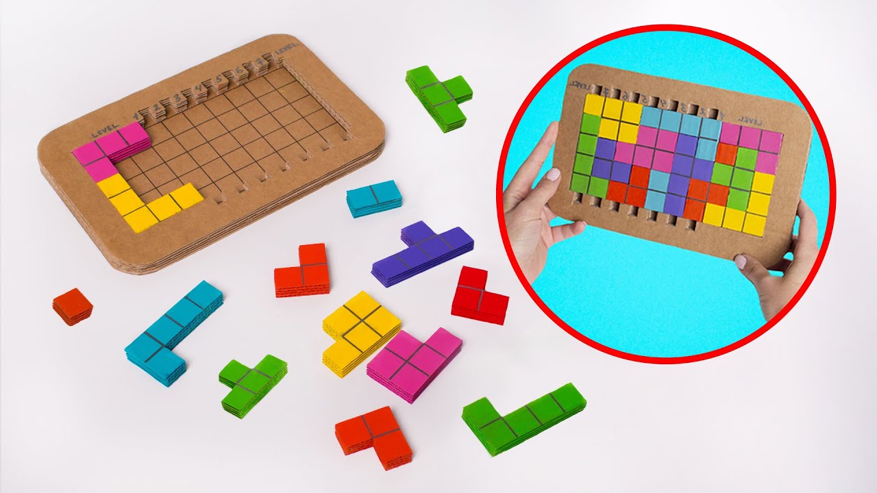 Two Awesome Puzzle Games From Cardboard DIY Tetris and Pinko Games