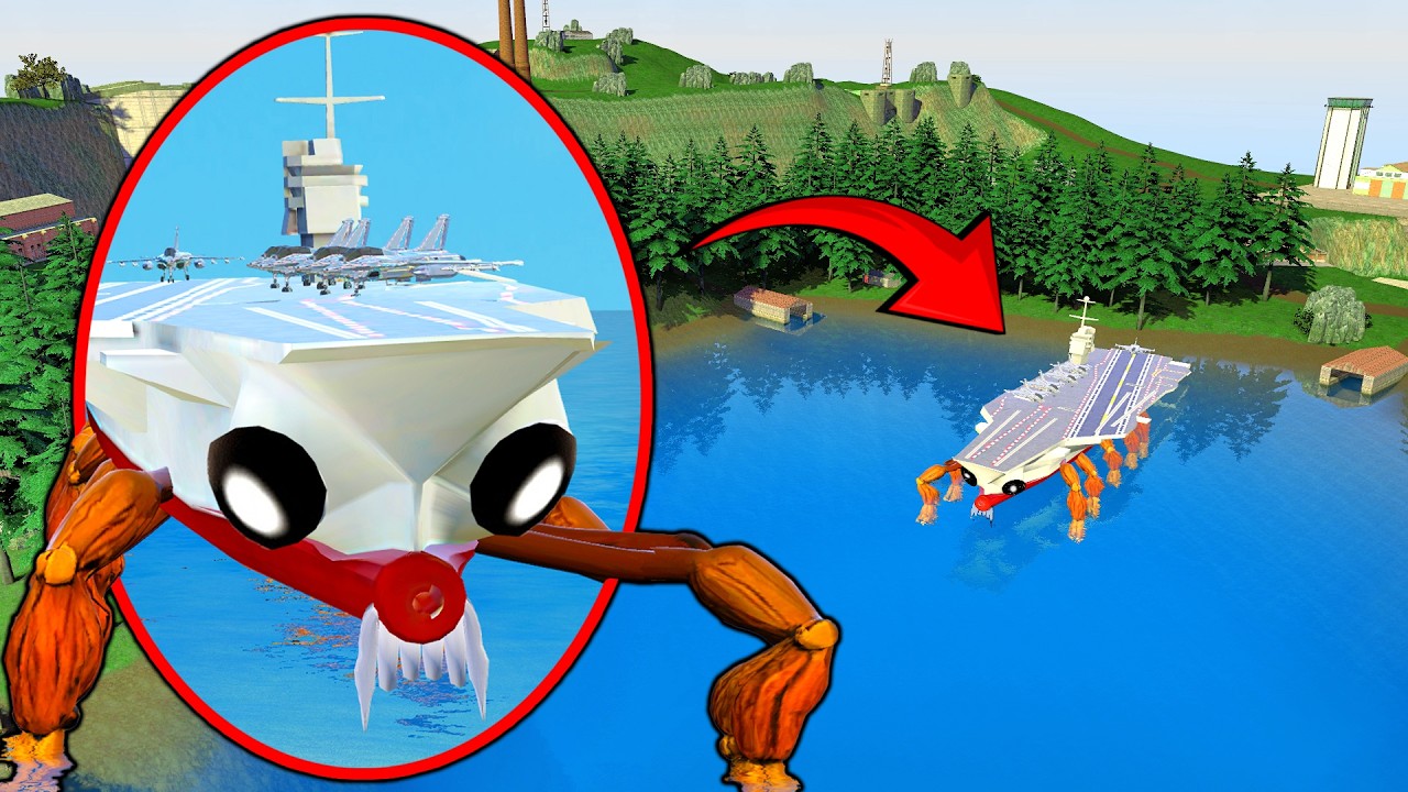 МОЙ ДРОН ЛОВИТ МОРСКОГО МОНСТРА CRABCRAFTCARRIER USS ABRAHAM LINCOLN В GARRY'S MOD