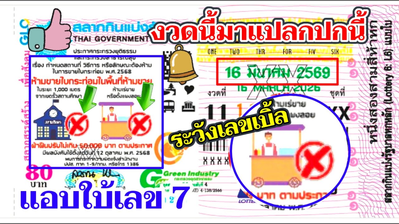 มาแปลกหน้าปกสลากงวดนี้ นายกองให้เลขมา 3 ตัวๆ ภาพลอตเตอรี่ 16 มีนาคม 69