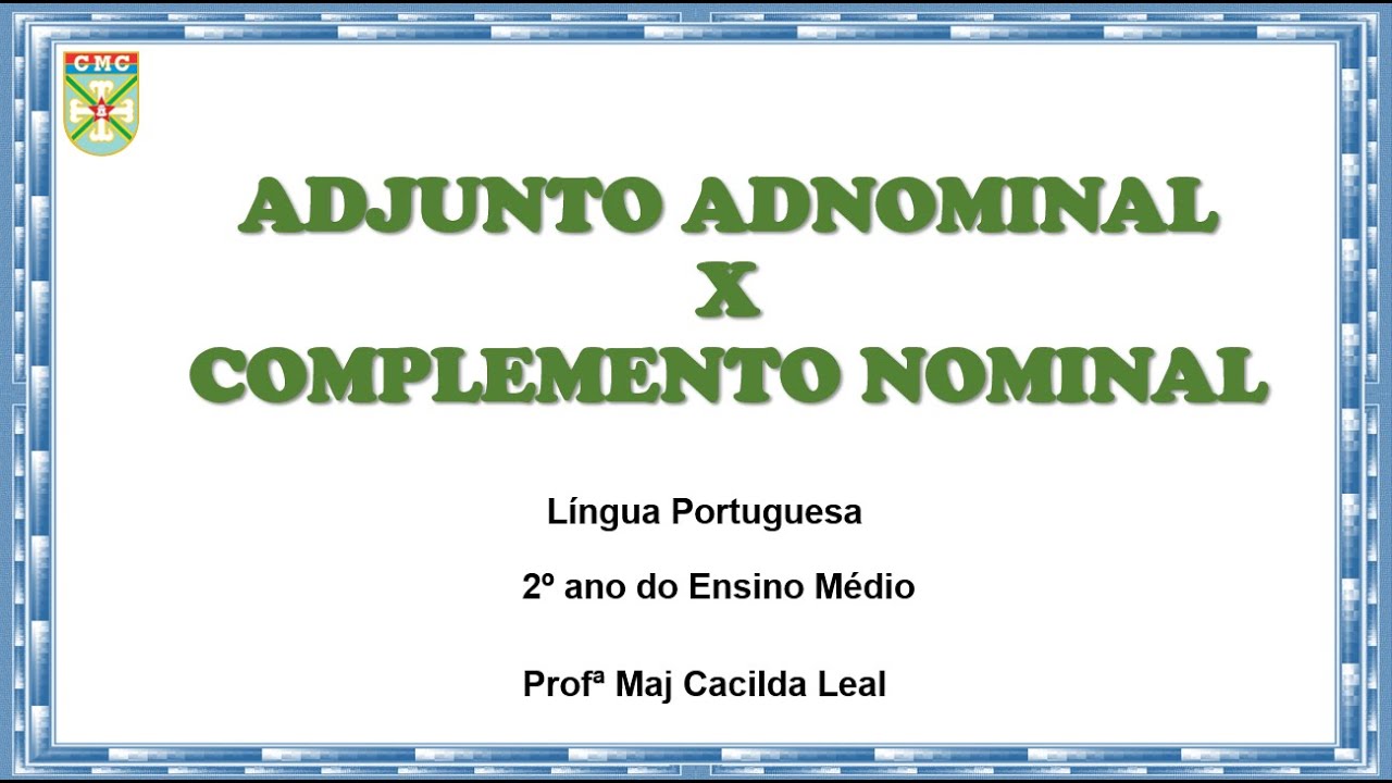 Análise Sintatica: adjunto adnominal X complemento verbal - YouTube