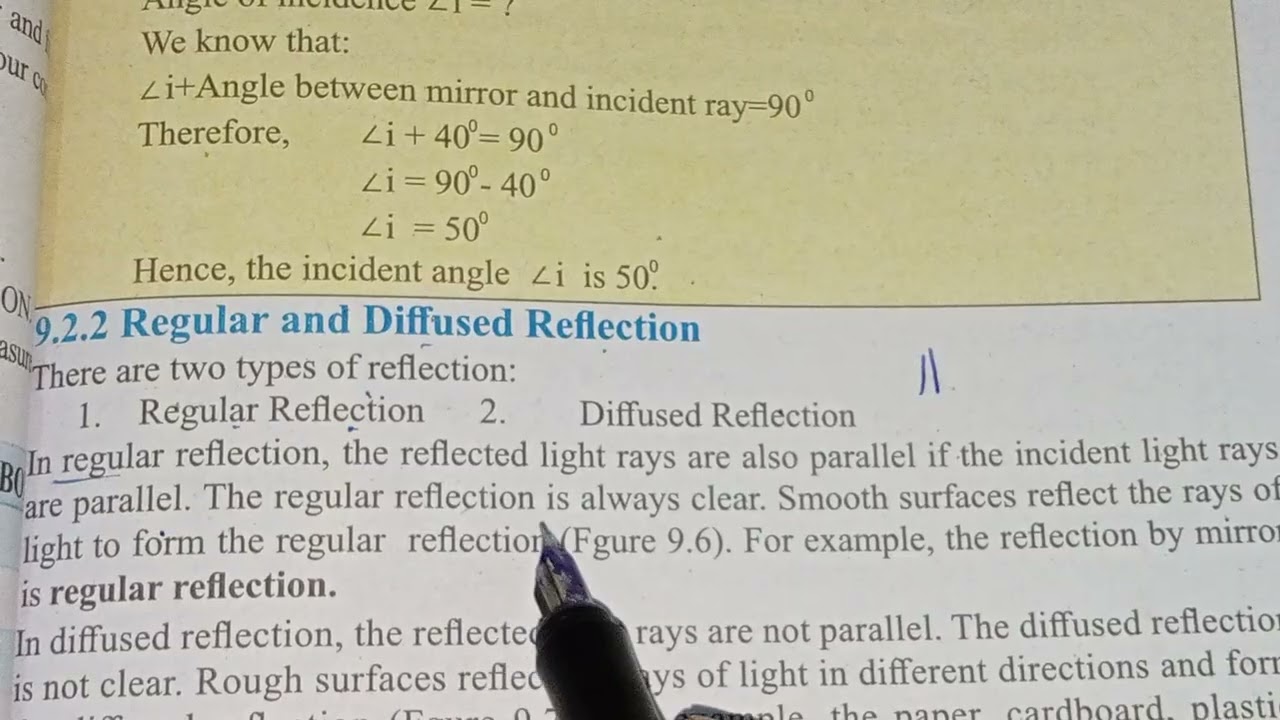 Laws of Reflection Regular and Diffused Reflection 