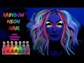 Rainbow Neon Glowing Hair Using Eyeshadow Pigment