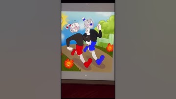 Re-drawing cuphead screen shot       #cuphead #shorts #art