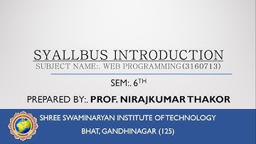 WEB PROGRAMMING | GTU SYLLABUS | INTRODUCTION