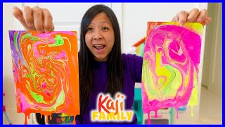 mommy tries marble art painting kit for kids