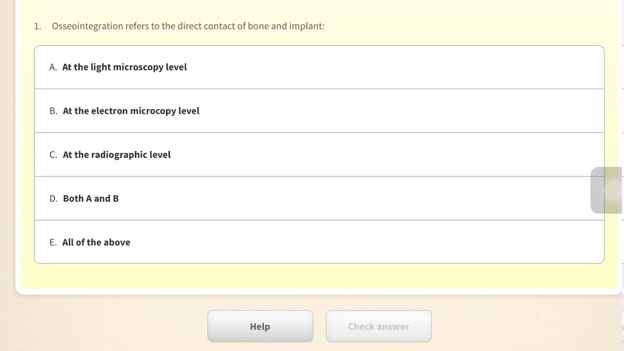 Dental Implants MCQs part 1 YouTube