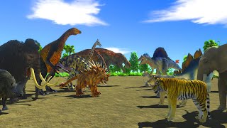 T-Rex Team VS Spinosaurus Team in Animal Revolt Battle Simulator