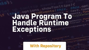 java program to handle runtime exceptions