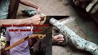 Ide kreatif!! membuat sarung dan gagang golok dari kayu jeruk, hasilnya keren..