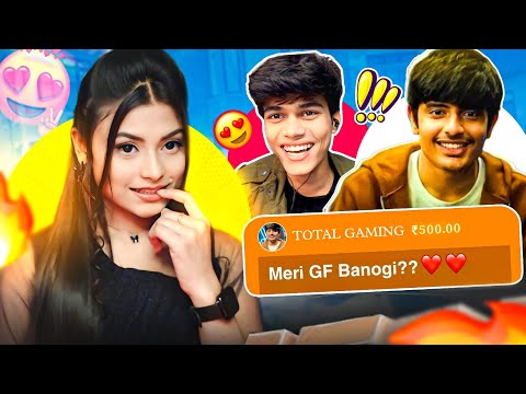 TOTAL GAMING SUPERCHAT ME😍| Omegle Reaction | Proposing Valentine on Omegle Ft.@TotalGaming093