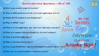 Servlet Interview Questions –  80 out of 180