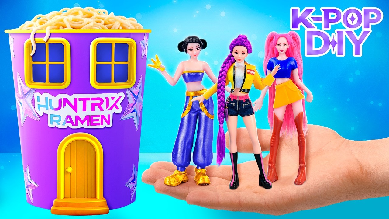 Домик из лапши для Кейпоп Охотниц на Демонов! 12 поделок для кукол Хантрикс!
