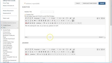 Blackboard Quizzes: copying a question and adding an open ended question