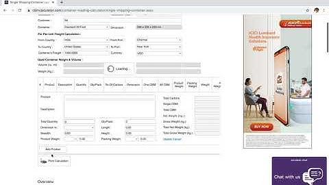 Unit wise freight calculation in single shipping container