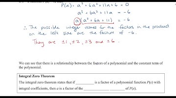 Math 12 - Sec 3.3 The Factor Theorem