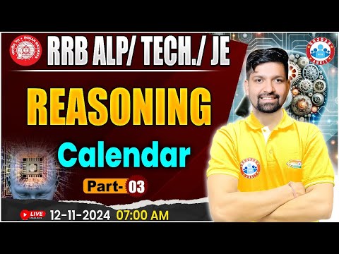RRB ALP, Technician Reasoning | RRB JE Reasoning | Calendar Reasoning Class #3 | by Sandeep Sir