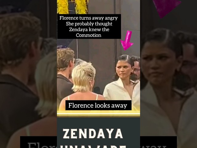 Zendaya ignore by Florence Pugh after getting hit by flying object #shorts #zendaya #dune class=