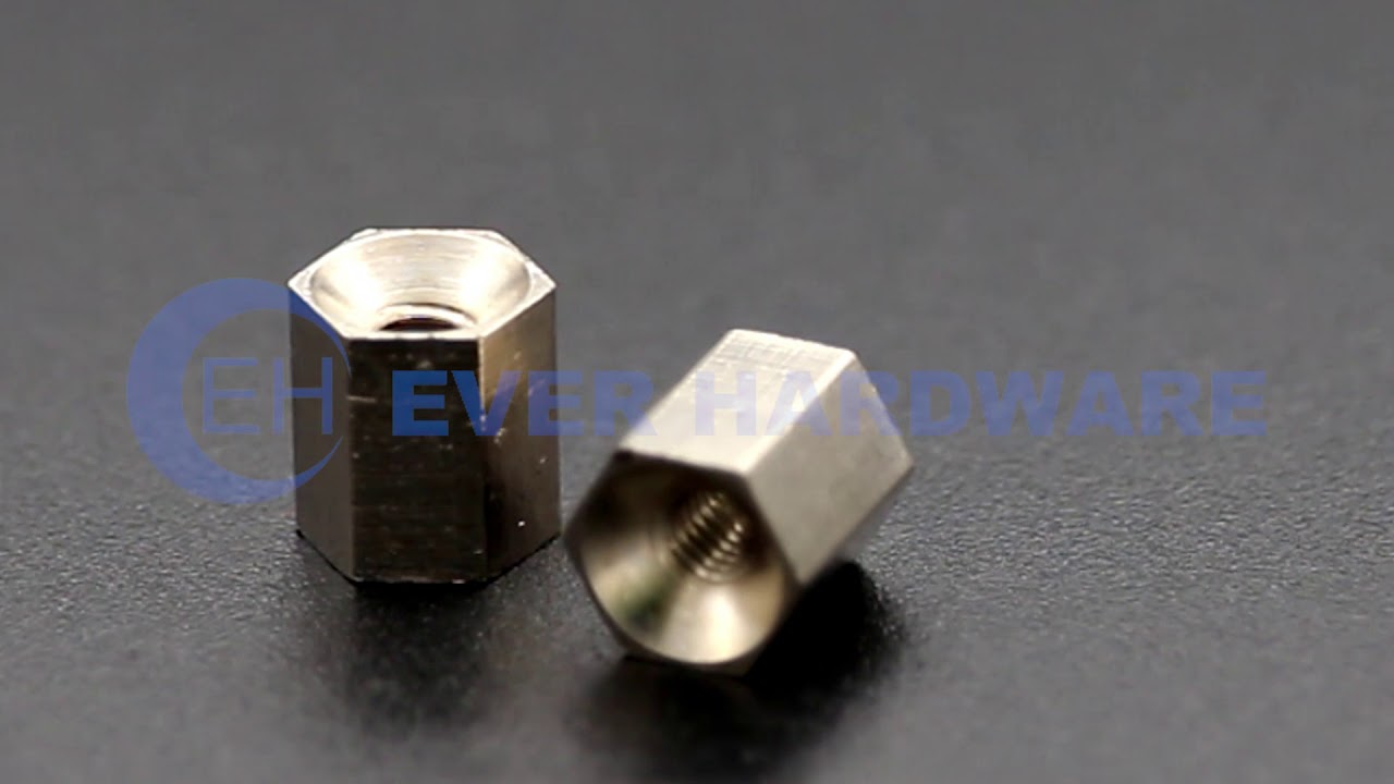 Hex Spacer Countersunk Socket Internal Threaded Brass Nickel Plating Female Keep Parts