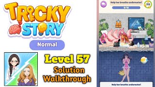 Tricky Story : Normal Level 57 Help her breathe under water Solution Walkthrough