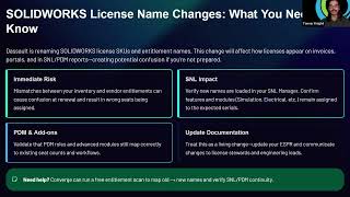 3 Pillars Webinar 6 - Understanding License Entitlement, Part 5 - SOLIDWORKS Name Change