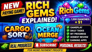 💰NEW PAYING GAME! RICH GEMS EXPLAINED | CARGO SORT & OCEAN MERGE PROGRESS | PERSONAL RESULTS 💎🔥 screenshot 2