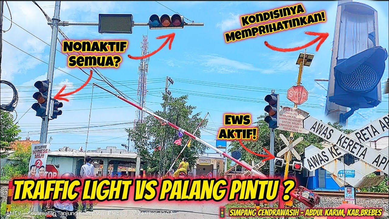 TRAFFIC LIGHT & PALANG PINTU KERETA API BERDAMPINGAN DI SIMPANG JL.CENDRAWASIH - ABDUL KARIM BREBES?