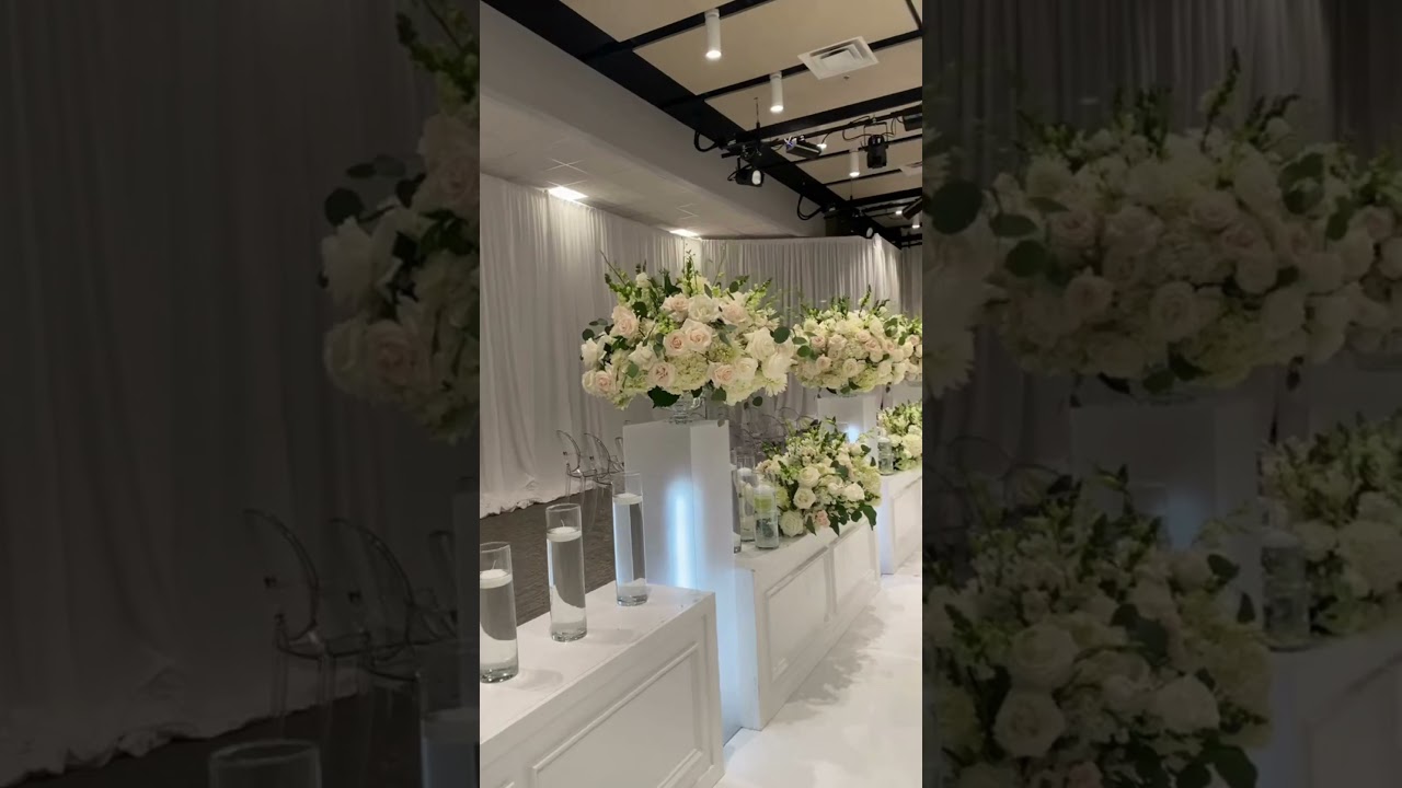 White Wedding Ceremony Floral & Decor by Royal Luxury Events  