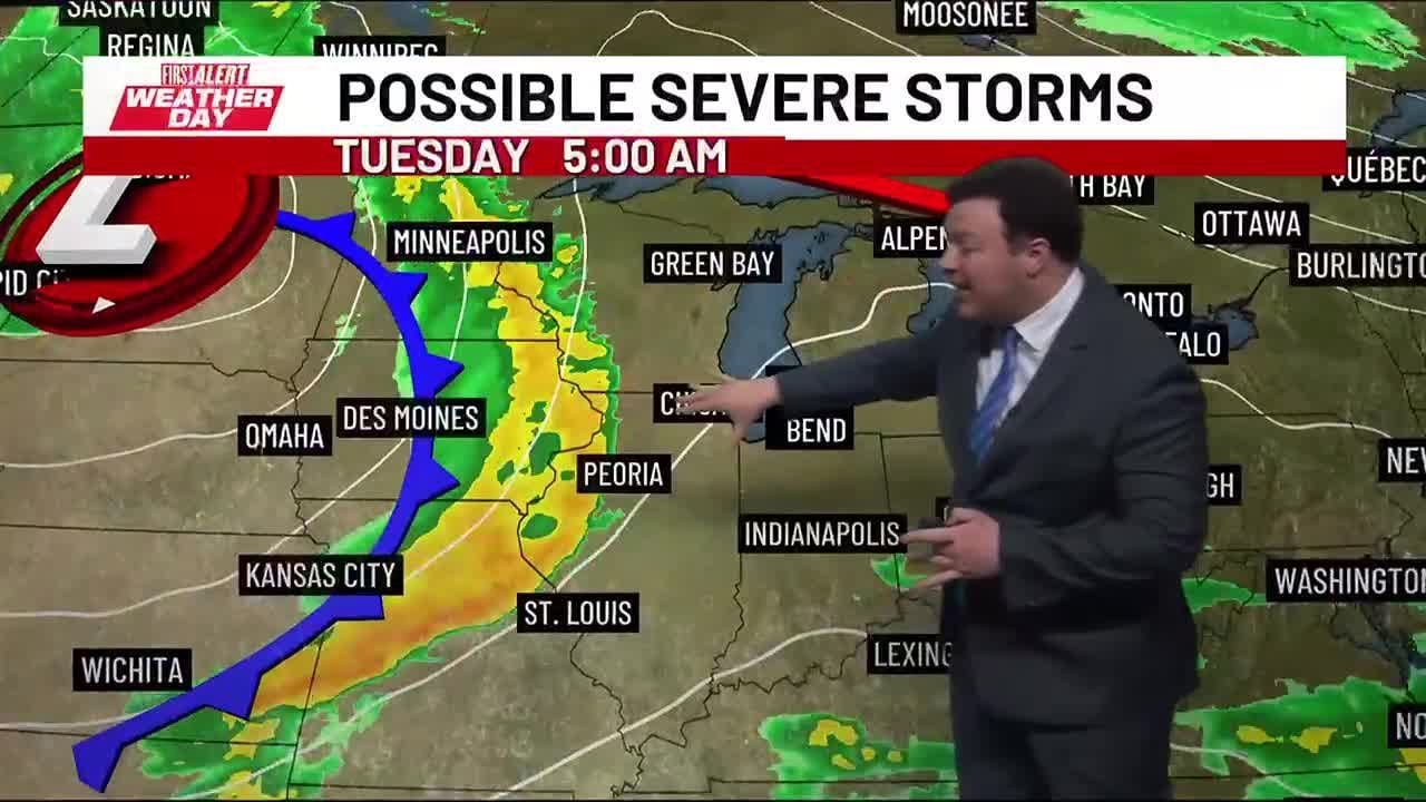 FIRST ALERT WEATHER DAY TUESDAY: Strong to Severe Storms Likely to ...