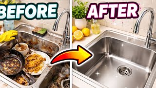 EXTREMELY SATISFYING Dirty Sink to Sparkling Clean ✨ (ASMR)
