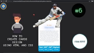 #6 CSS Player Card  How to Create Card using HTML & CSS | HTML CSS3 Tutorials 2021 screenshot 5