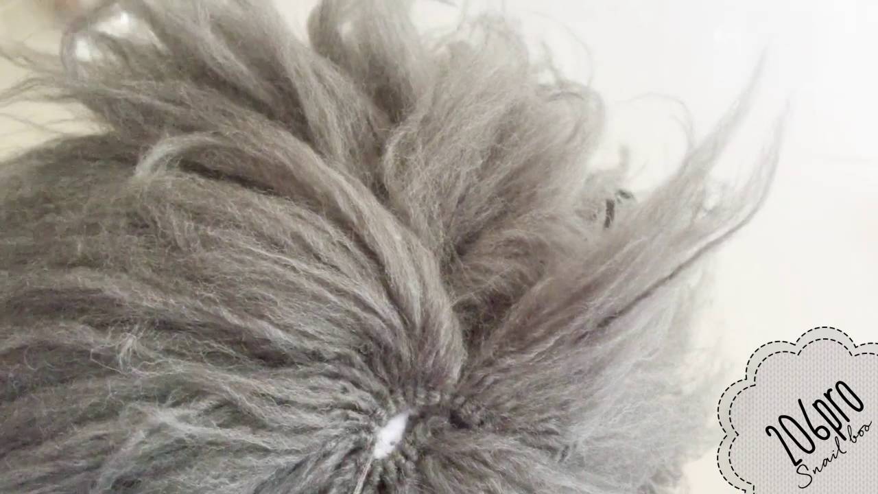 [206pro]Учебник - Волосы для вязаной крючком куклы из пряжи (Часть 2 - Шитье)