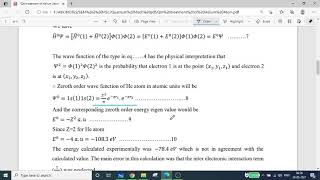 QM treatment of He atom- Introduction- Independent particle approximation