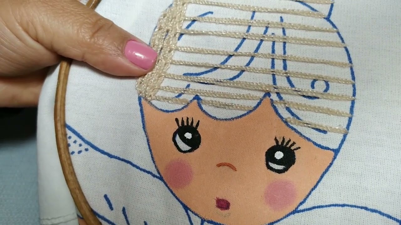 puntada fantacia para cabello de niña bailarina o cualquier diseño