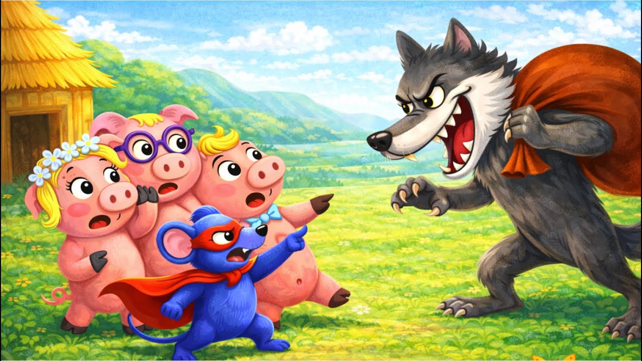 The Mouse, the Wolf and the 3 Little Piggies | Fairytales for Kids