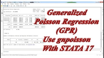 Generalized Poisson Regression (GPR) Use gnpoisson With STATA 17