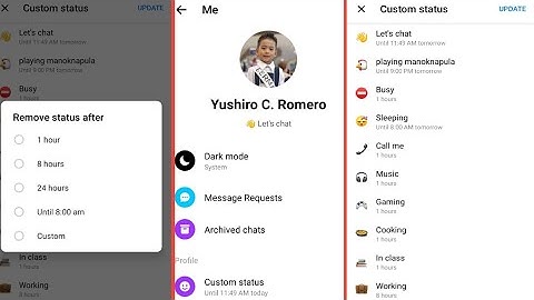 CUSTOM STATUS MESSENGER NEW FEATURES 2022 HOW TO ADD CUSTOM STATUS AND HOW TO REMOVE CUSTOM STATUS
