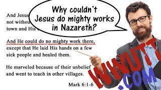 Why Couldnt Jesus Do Mighty Works in Nazareth?
In Mark 6:1-6, Jesus preached in His hometown of Nazareth. But while He was there teaching, it is said that He could do no might work there. It is often said that the reason Jesus didnt have the power to do a mighty work is because the people didnt have enough faith. Is that what that means?
Check out our other channel here: @wwuttext
Subscribe to our podcast here! http://wwutt.podbean.com
#Bible #BibleStudy #Jesus Why Couldnt Jesus Do Mighty Works in Nazareth?