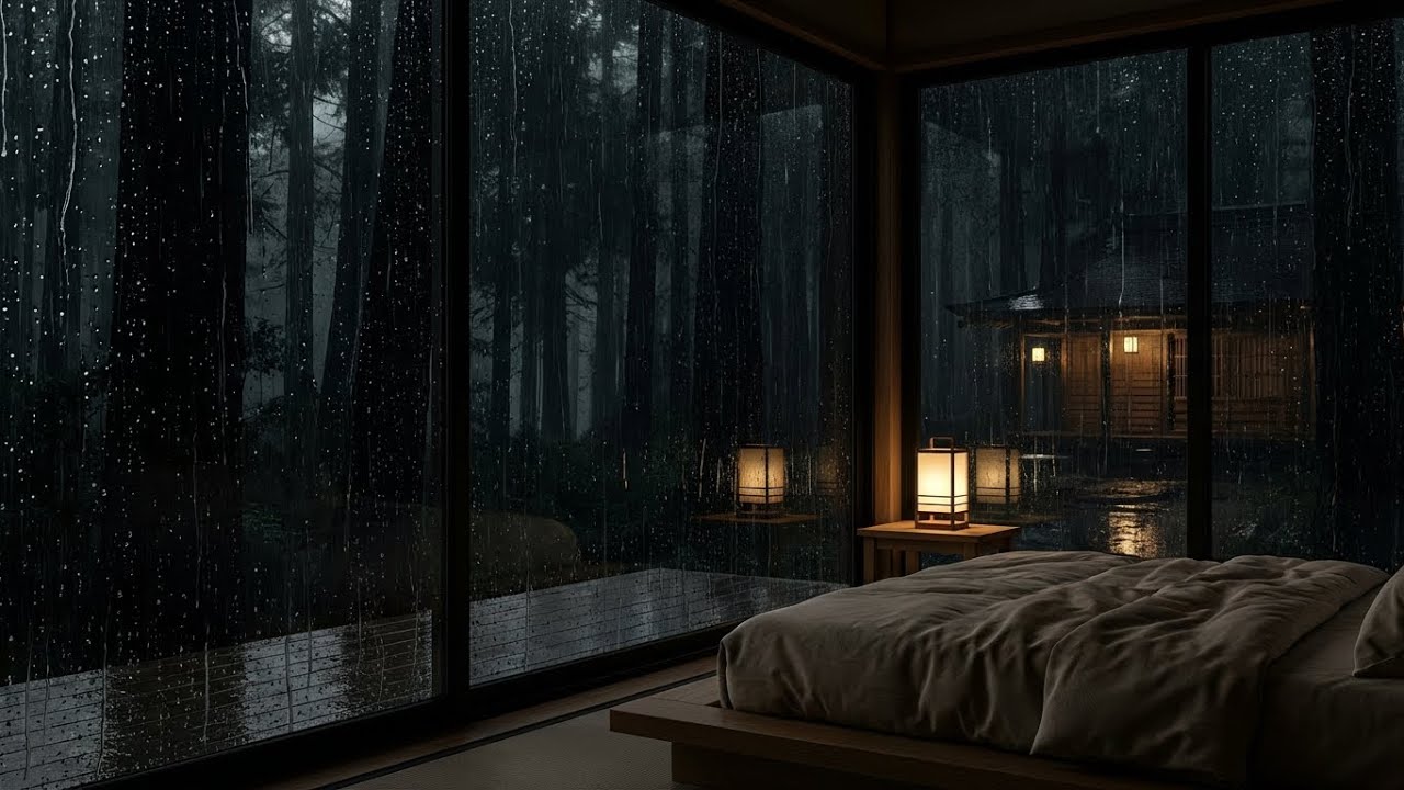 Serene Rain Sounds & Felt Piano in Traditional Japanese Room for Fast Sleep Tonight 🌙🎹