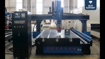Blue Elephant 5x10ft 1530ATC 4 axis machine with rotary device test video for American customer