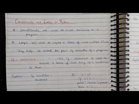 Python Lec 8 || Conditionals and Loops | if, else, elif statements | while, for, break, continue etc