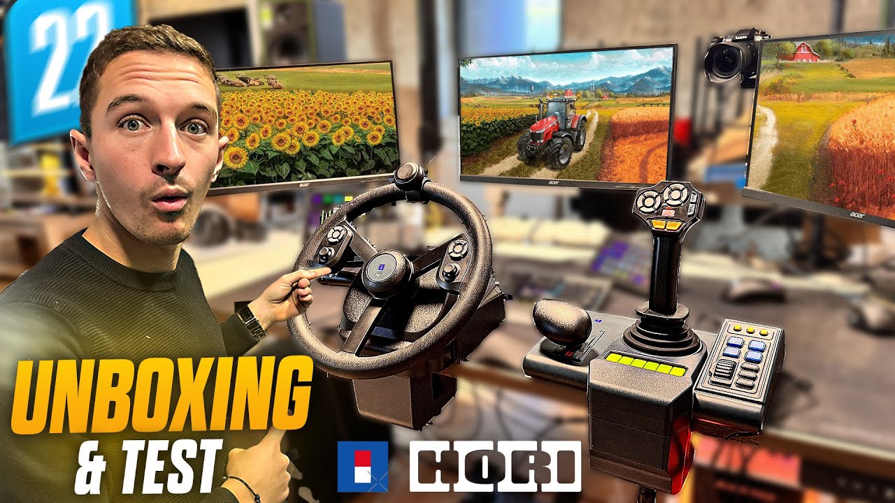 UNBOXING & TEST DE MON NOUVEAU VOLANT POUR FARMING SIMULATOR ! Hori 