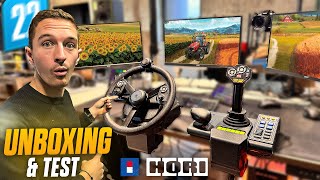 UNBOXING & TEST DE MON NOUVEAU VOLANT POUR FARMING SIMULATOR ! Hori