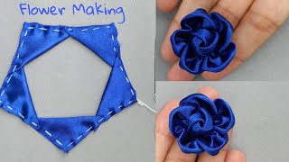 DIY: How to make an adorable fabric rose flower ~ in just 7 minutes! | DIY Flower