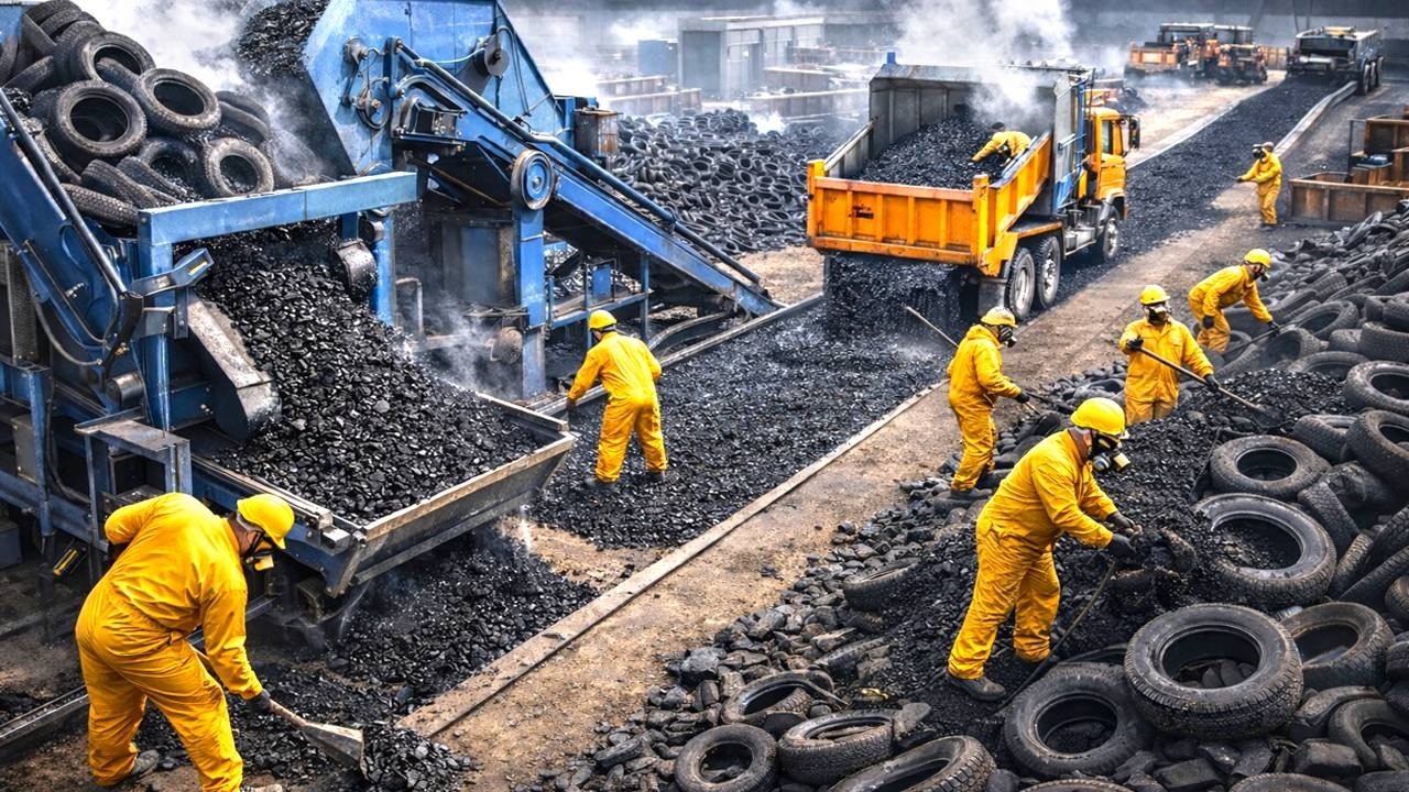 CUM se FABRICĂ ASFALTUL cu MILIOANE de ANVELOPE VECHI