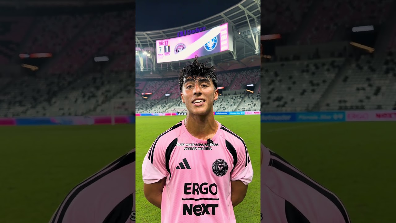 A Miami kid’s dream, lived at home 🌴🩷 Alex Shaw on his first goal in pink 👏
