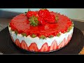 Recette Fraisier Facile Et Rapide Sans Cuisson  تورته الفراوله بدون فرن