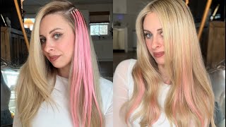 Pink Microlink Hair Extensions FULL INSTALL!